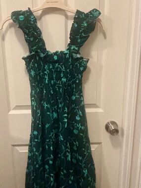 VGUC Hill House Home Ellie Nap Dress in Green Vine